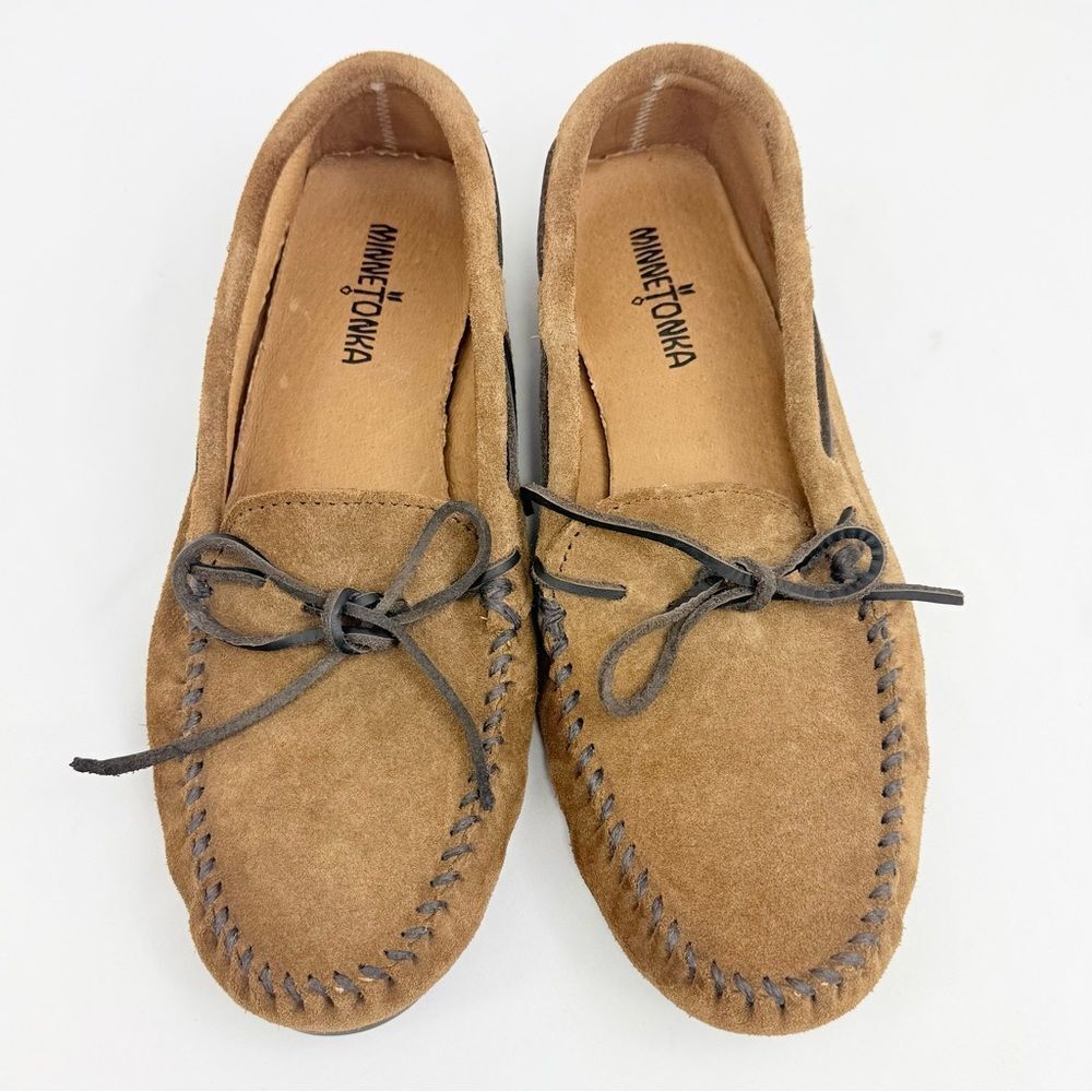 Minnetonka Brown Suede Leather Classic Moccasin Slipper Loafers
